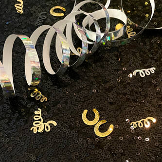 Spiralen Konfetti Luftschlangen Streu Deko für Silvester Geburtstag Tisch Deko Streudeko - gold silber schwarz