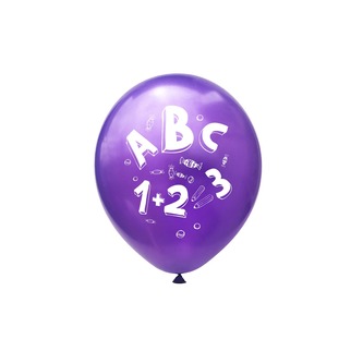 10x Luftballons Schuleinführung Einschulung Schulanfang Deko ABC und 1+2=3 Motive - Farbmix