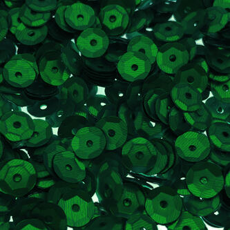 1400 Pailletten Konfetti gewölbt 6 mm zum Dekorieren und Basteln - dunkelgrün matt