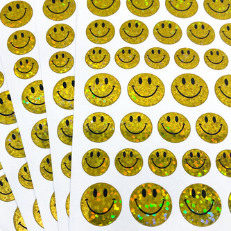 620 Smiley Sticker Glitzer Aufkleber Lächeln Emoji Face  - gelb