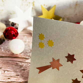 308 Stern Sticker matt Stern Aufkleber für Weihnachten zum Dekorieren Basteln Scrapbooking - gold