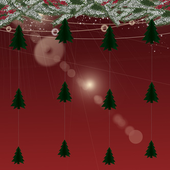3D Tannenbaum Deckenhänger Weihnachtsbaum Girlande Deko für Weihnachten Winter Weihnachtsdeko - dunkelgrün