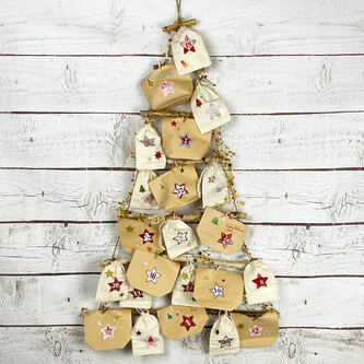 Holz Baum Weihnachtsbaum Tannenbaum Wanddeko Hängedeko für DIY Adventskalender Weihnachten Advent