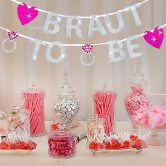 JGA Hochzeit Party Accessoire Set - Braut Schärpe Girlande Team Bride Konfetti Ballons