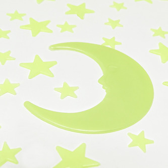 Leuchtsterne Leuchtmond Sticker Mond Sterne Aufkleber Selbstleuchtend Leuchtaufkleber Leuchtsticker