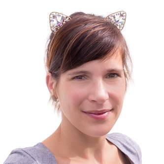 Haarreifen Katzenohren Metall Haarreif für Fasching Karneval gold