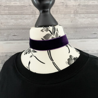 Halsband Halskette Kette für Damen Mädchen Choker JGA Junggesellinnenabschied Party - dunkellila