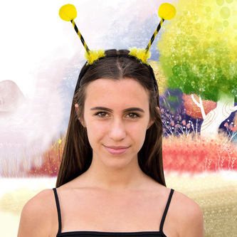 Haarreifen Biene Marienkäfer Haarreif mit Bommeln für Karneval Fasching Motto Party Bienenkostüm