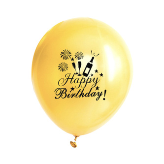 Konfetti Luftballon Set Happy Birthday Geburtstag Jubiläum Party Deko Ballons 15 Stk. schwarz gold