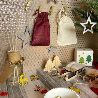 Deko Schlitten aus Echtholz als Tischdeko Dekoration für Weihnachten Kinder zum Basteln - silber