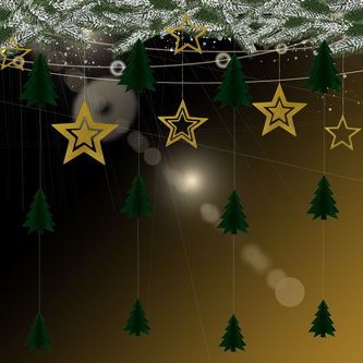 3D Tannenbaum Deckenhänger Weihnachtsbaum Girlande Deko für Weihnachten Winter Weihnachtsdeko - dunkelgrün