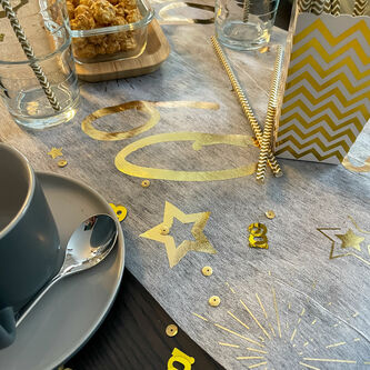 Tischläufer Tischband Tisch Läufer für 60. Geburtstag Jubiläum Tischdeko gold glänzend Party Deko