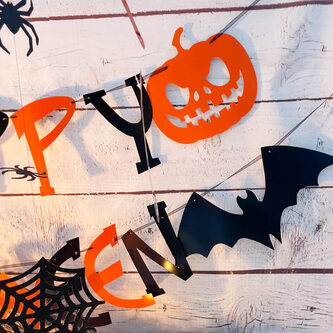 Happy Halloween Girlande Horror Hänge Dekoration Banner für Halloween Fasching Karneval Grusel Motto Party