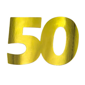 XXL Konfetti Zahl 50 Deko für goldene Hochzeit Streudeko 50. Geburtstag Jubiläum Dekoration - gold