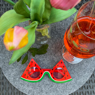 Melonen Brille Partybrille Spaßbrille Sonnenbrille für Geburtstag Party Fasching Karneval Accessoire - rot