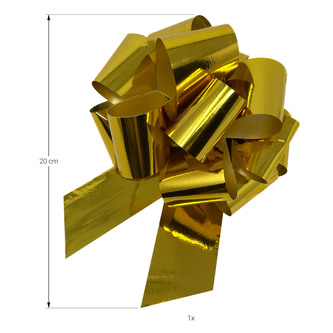 Geschenkschleife Deko Schleife für Geschenke Tüten Zuckertüte Weihnachten Geschenkdeko Metallic - gold