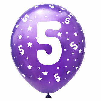 Luftballon Set Zahl 5 für 5. Geburtstag Kindergeburtstag Party 10 Deko Ballons Geburtstagsdeko bunt