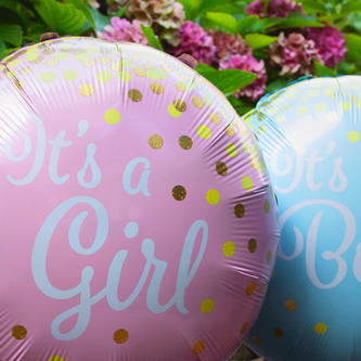 Folien Luftballon It's a Girl! Folienballon für Baby Shower Party Deko Geburt Mädchen rund - rosa