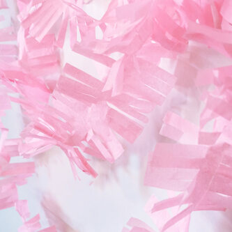 2x Papier Girlande Hänge Deko für Geburtstag Einschulung Hochzeit Hawaii Motto Party - rosa