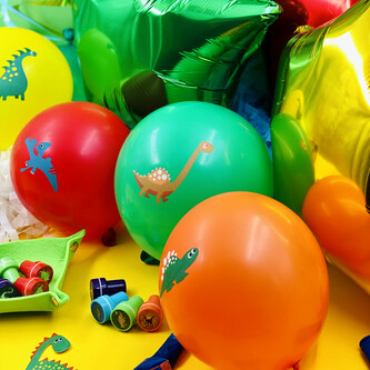 10 Dino Luftballons für Kinder Geburtstag Motto Party Schuleinführung Dinosaurier Ballons Farbmix